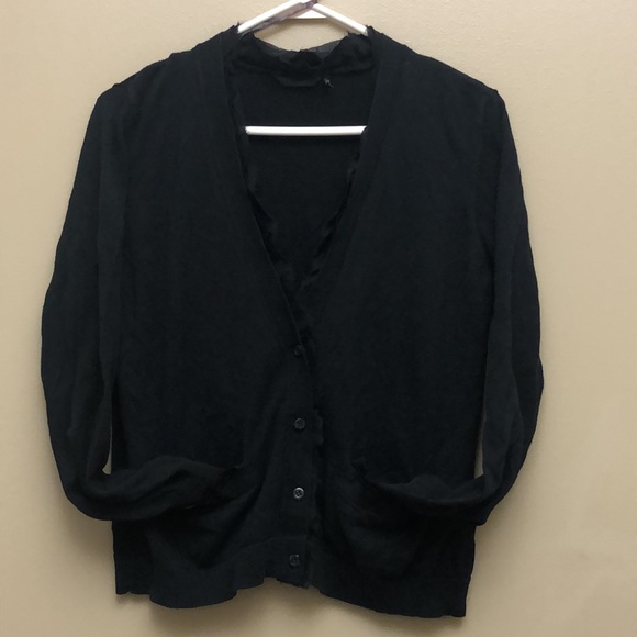 Daisy Fuentes black ribbon button-up cardigan - Picture 6 of 9
